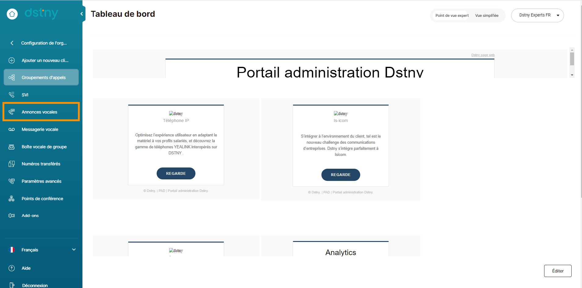integration accueil telephonique sur Dstny
